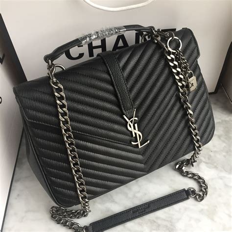 ysl college bag large sale|ysl black shoulder bag.